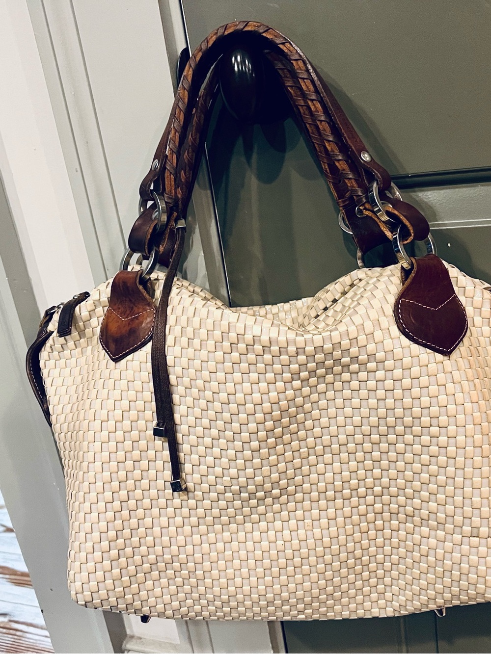 Pauric Sweeney Vintage Patent Leather Shoulder Bag.  Made in Italy